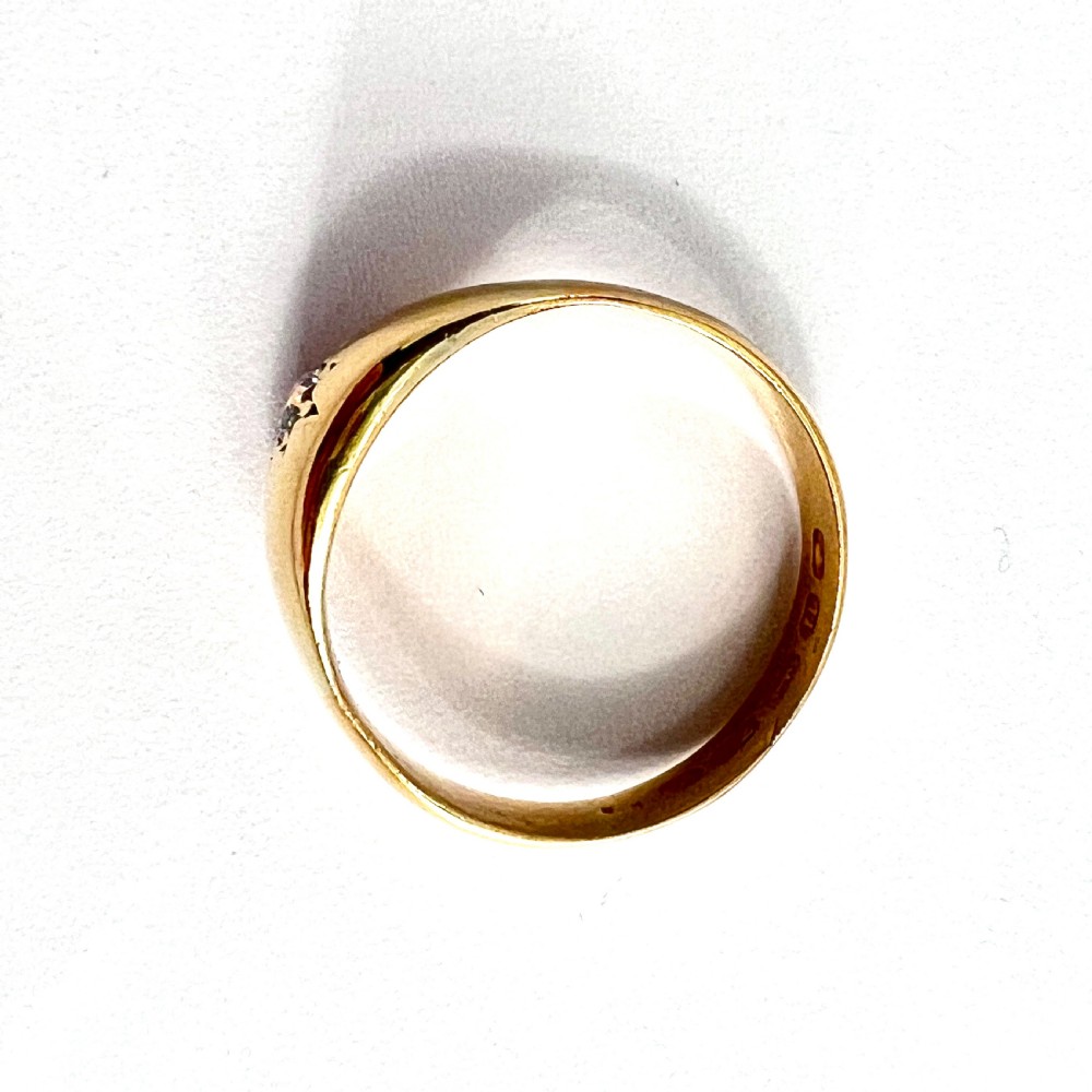 1887 Victorian 22CT Gold Old Cut Diamond Solitaire Ring  View V