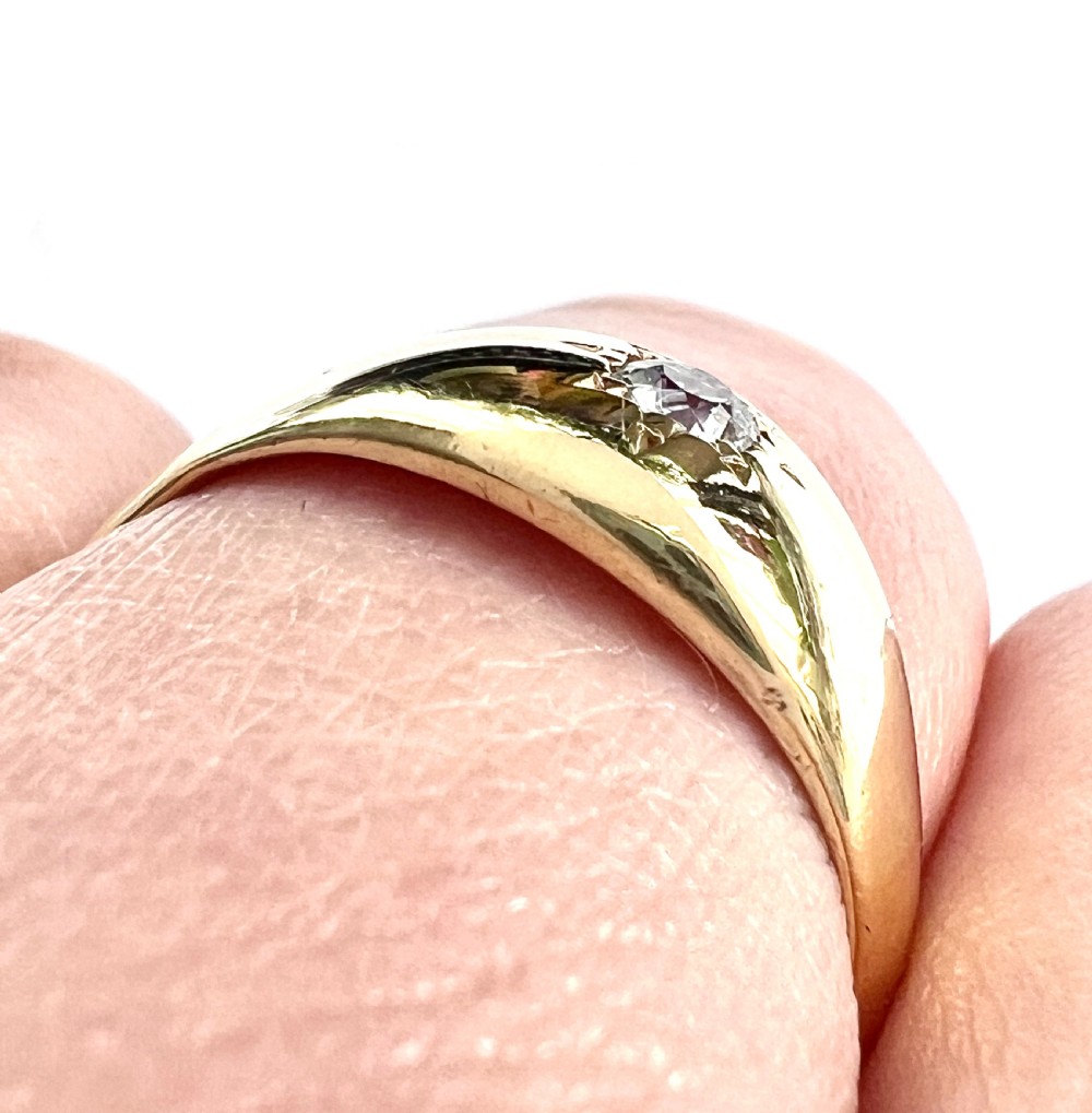 1887 Victorian 22CT Gold Old Cut Diamond Solitaire Ring  View VII