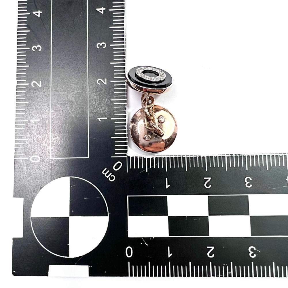 Art Deco Diamond Onyx 9CT Rose Gold Cufflinks View IX