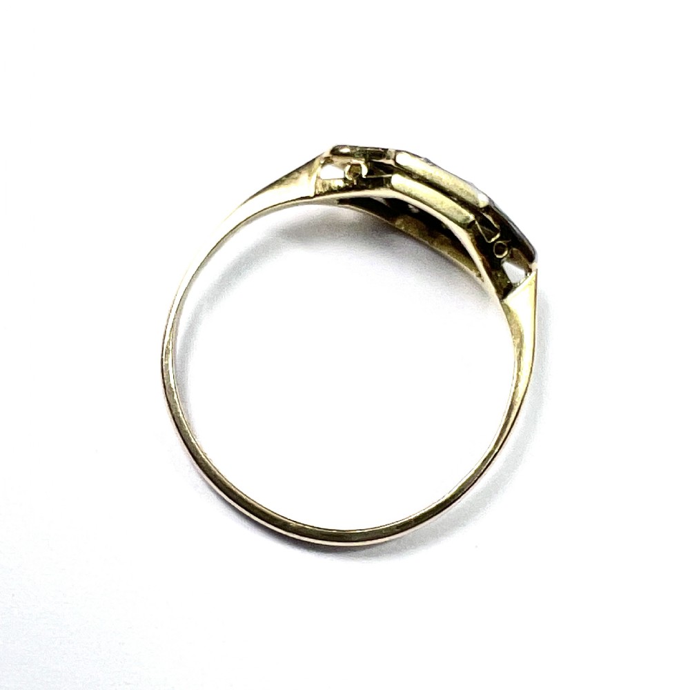 Art Deco Diamond 18CT Gold Platinum Ring View IV