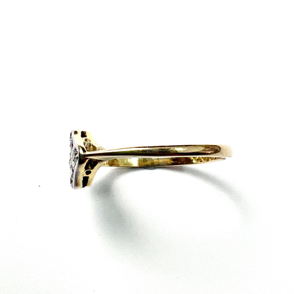 Art Deco Diamond 18CT Gold Platinum Ring View VI