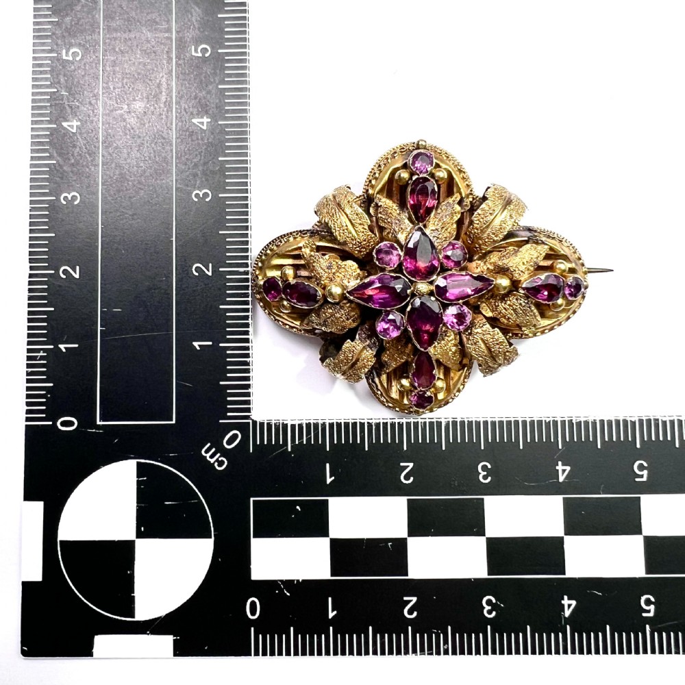 High Victorian 15CT Gold Almandine Garnet Brooch View VI