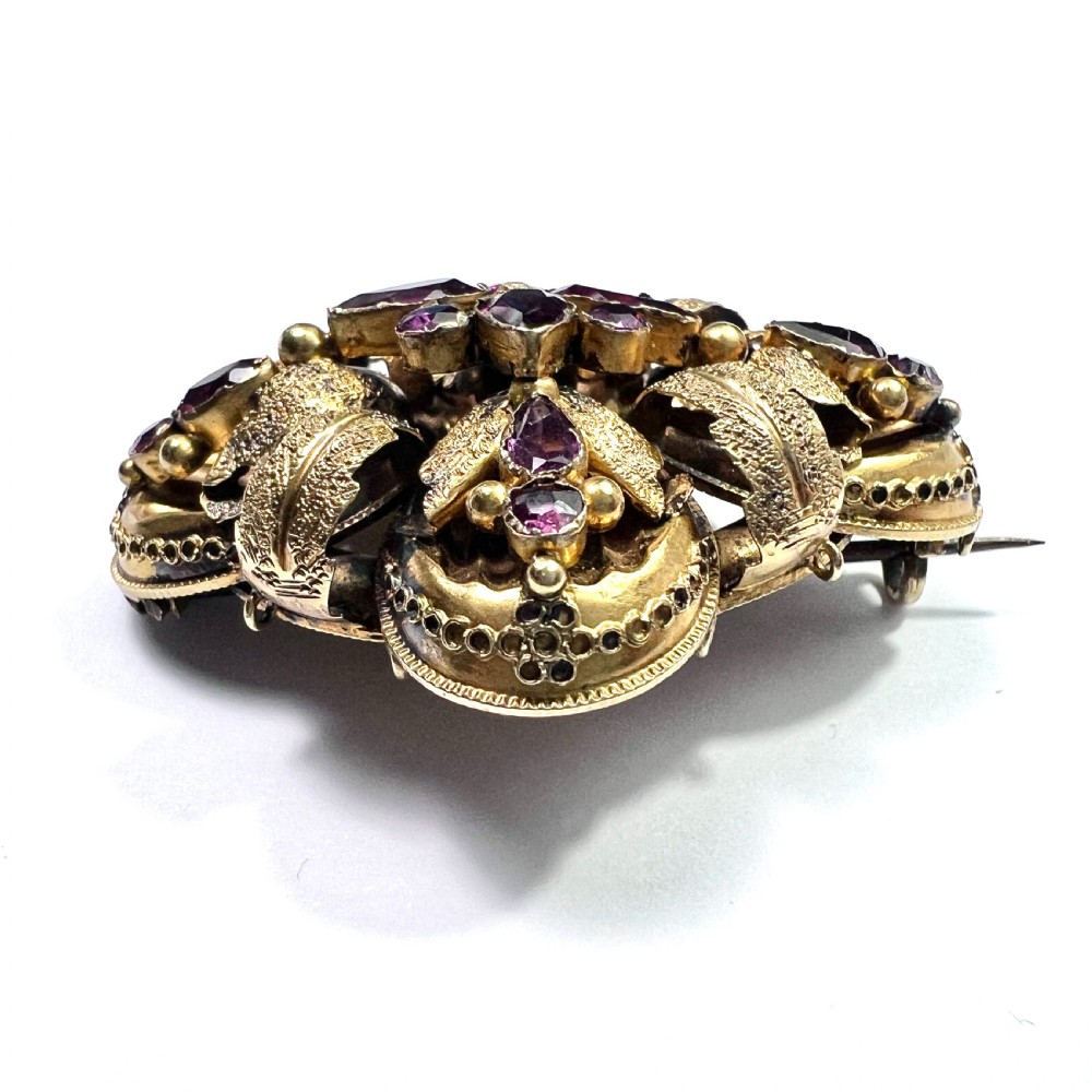 High Victorian 15CT Gold Almandine Garnet Brooch View VII