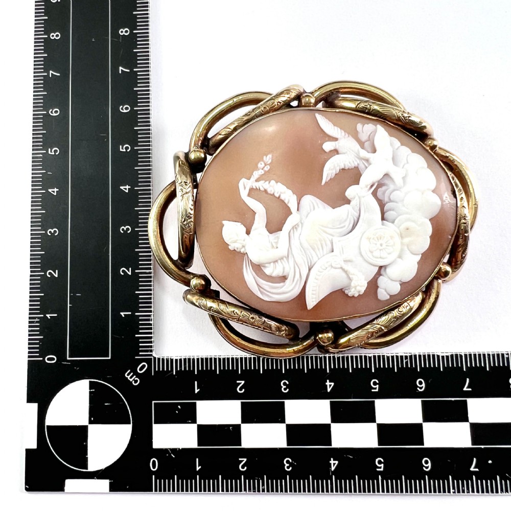 Huge Victorian Cameo Brooch • Goddess Aphrodite View V