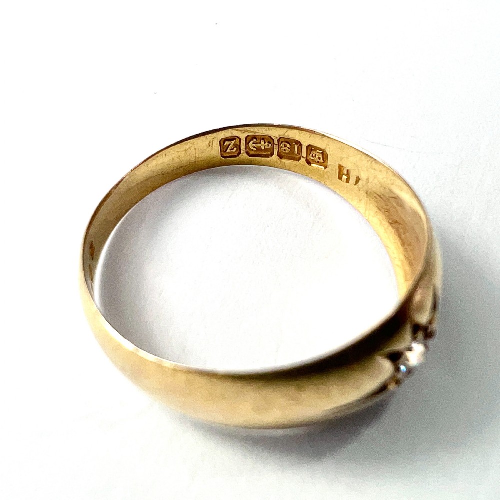 1899 Victorian 18CT Gold Diamond Gypsy Ring View V