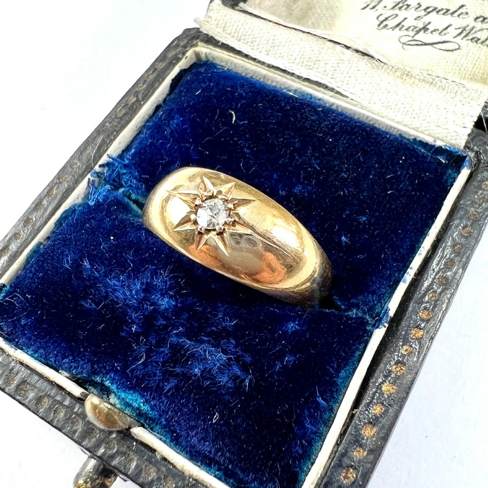 1899 Victorian 18CT Gold Diamond Gypsy Ring View VIII