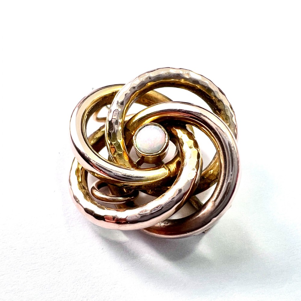 RESERVED for S • Victorian 9CT Gold Opal Lovers Knot Pendant / Brooch