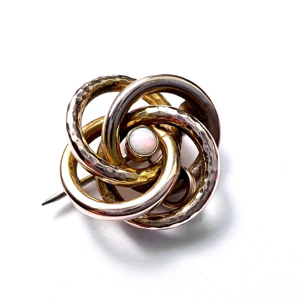 RESERVED for S • Victorian 9CT Gold Opal Lovers Knot Pendant / Brooch View III