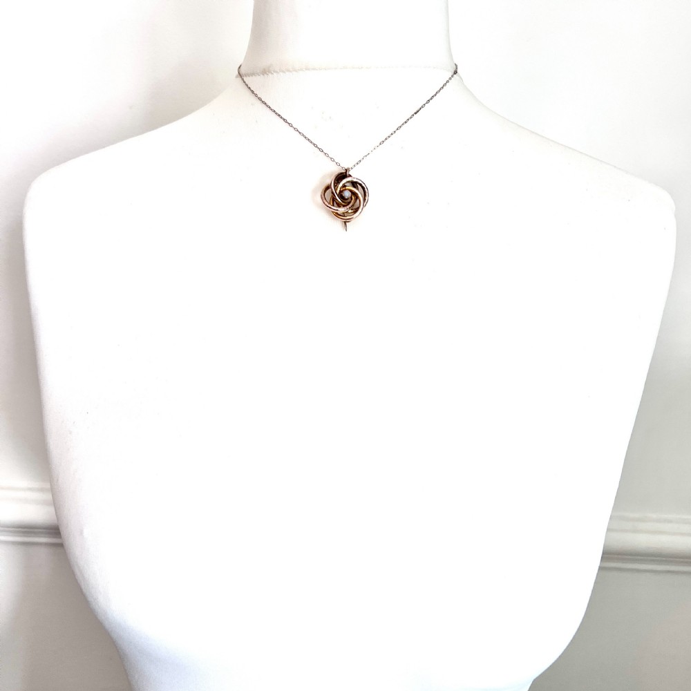 RESERVED for S • Victorian 9CT Gold Opal Lovers Knot Pendant / Brooch View VI