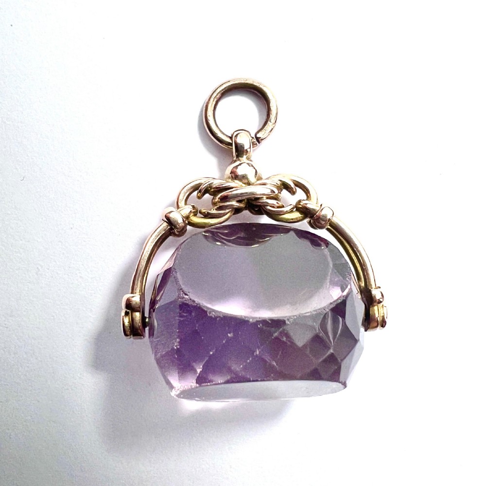 Edwardian Amethyst 9CT Gold Spinning Fob View III