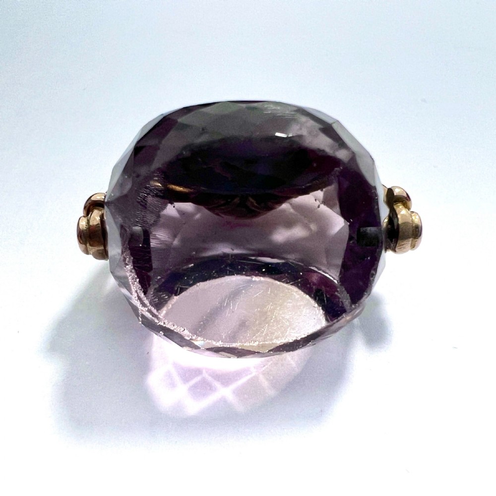 Edwardian Amethyst 9CT Gold Spinning Fob View V