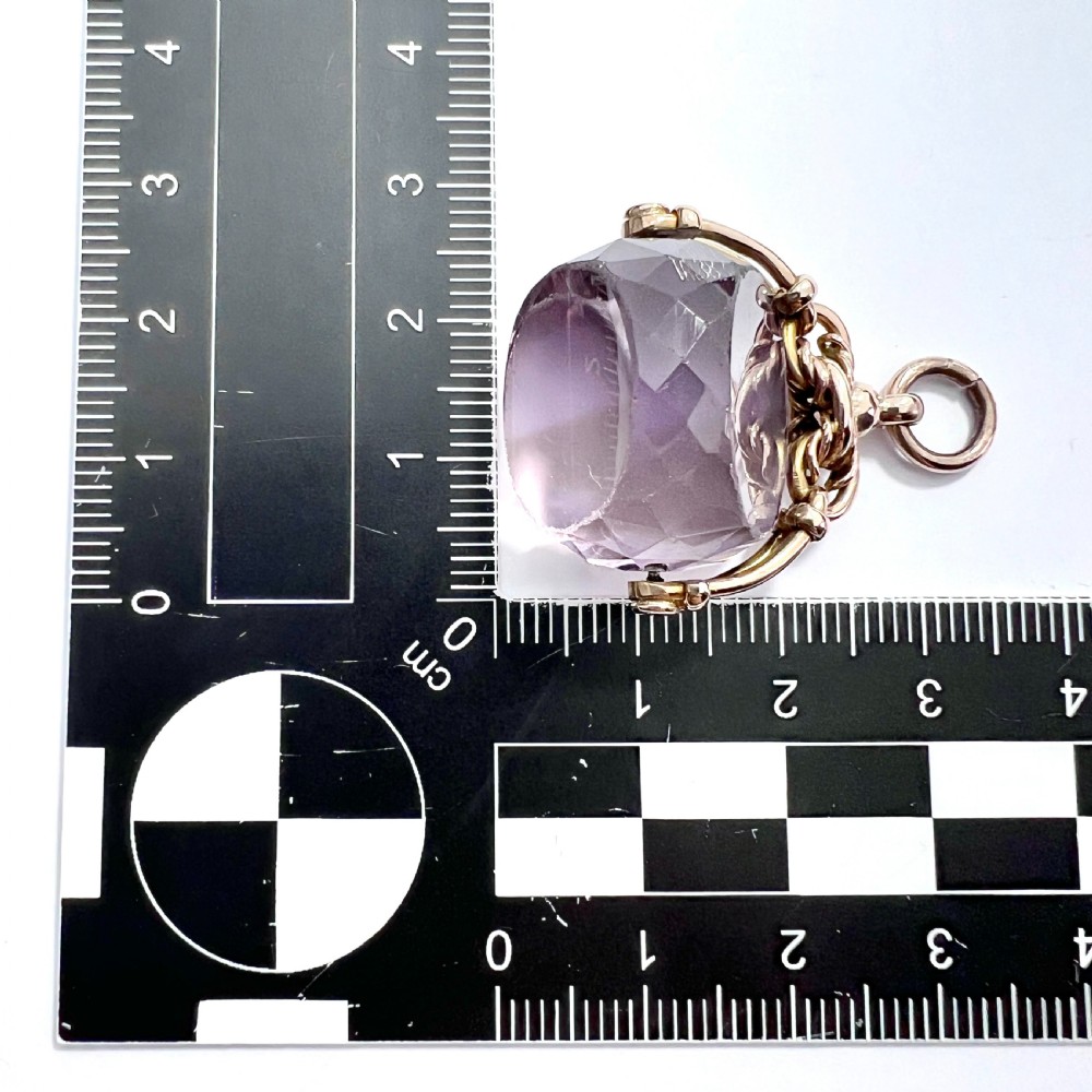 Edwardian Amethyst 9CT Gold Spinning Fob View VI