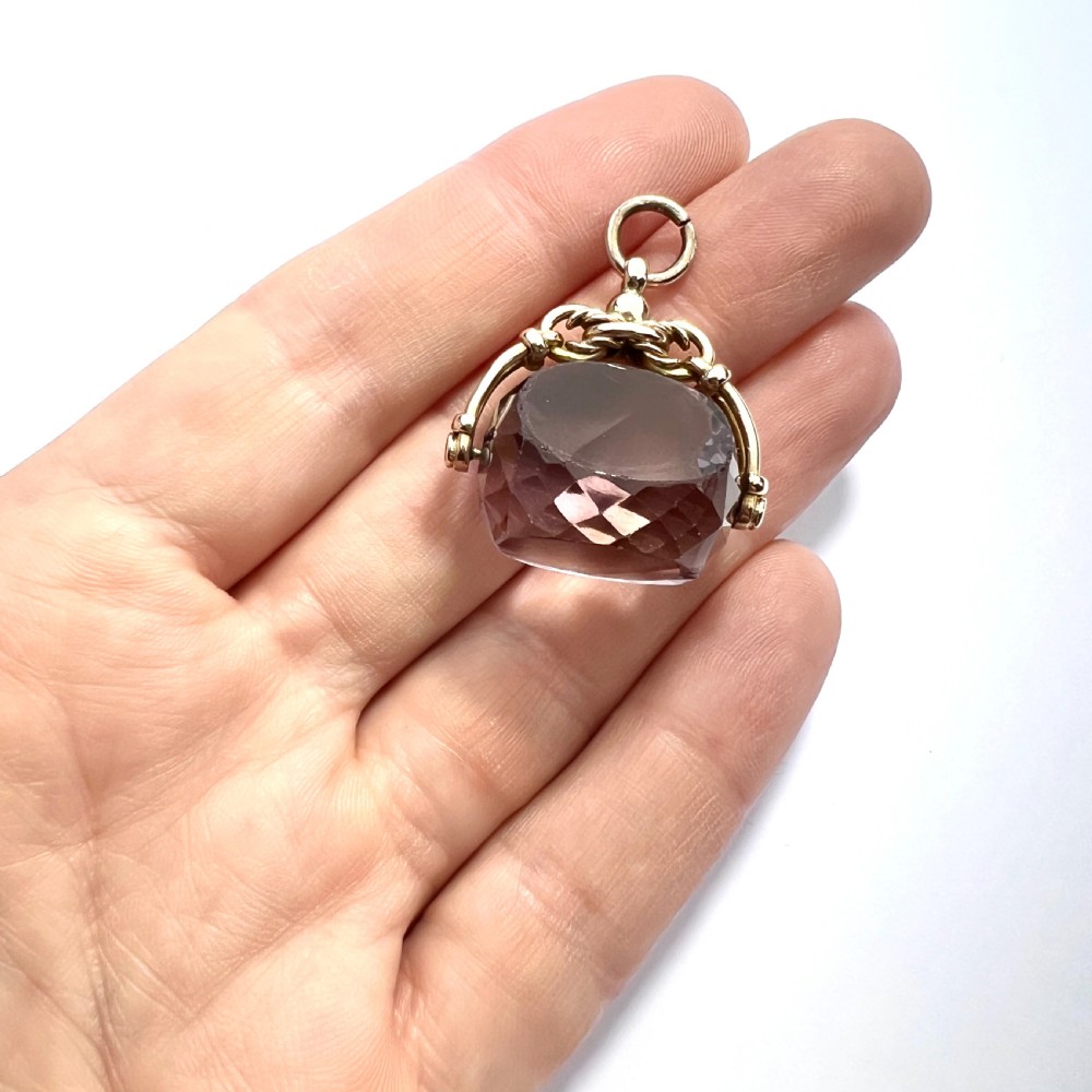 Edwardian Amethyst 9CT Gold Spinning Fob View VII