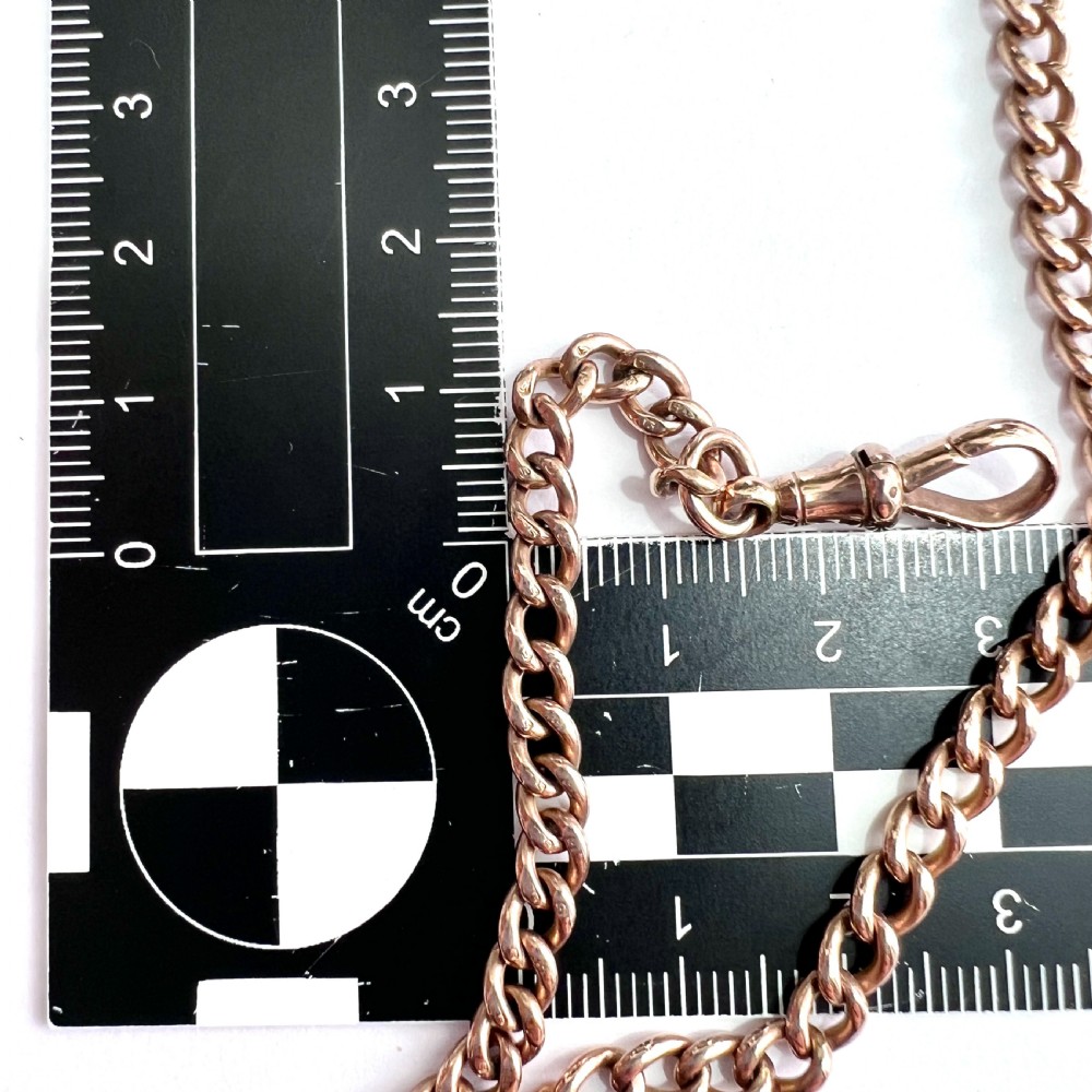 Victorian 9CT Gold Curb Chain Necklace with Dog Clip View III