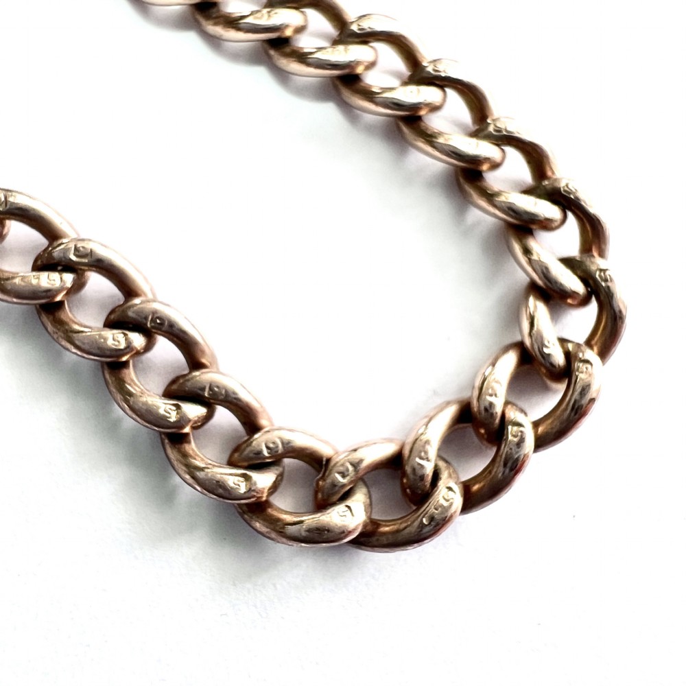 Victorian 9CT Gold Curb Chain Necklace with Dog Clip View VIII