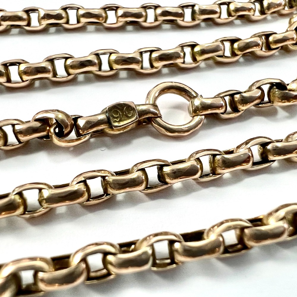 Very Long Victorian 9CT Gold Longuard Chain Necklace View II