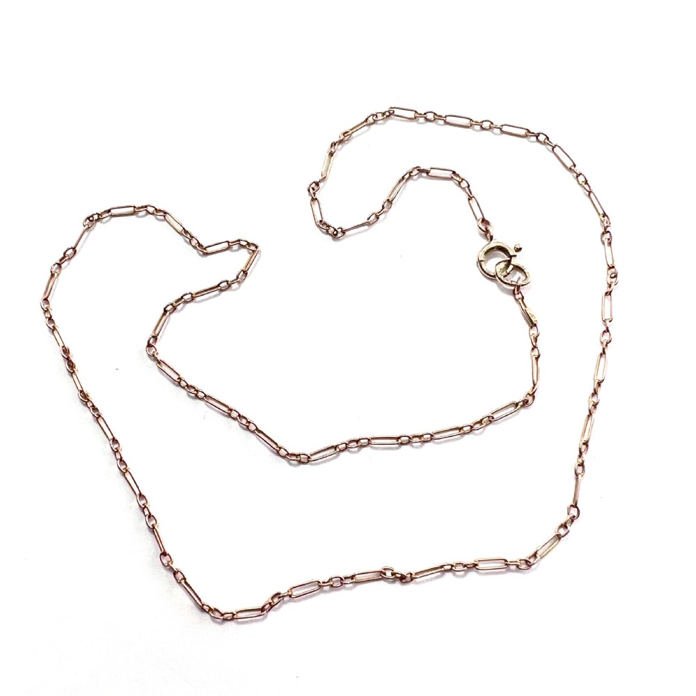 Edwardian 9CT Rosy Gold Figaro Chain Necklace