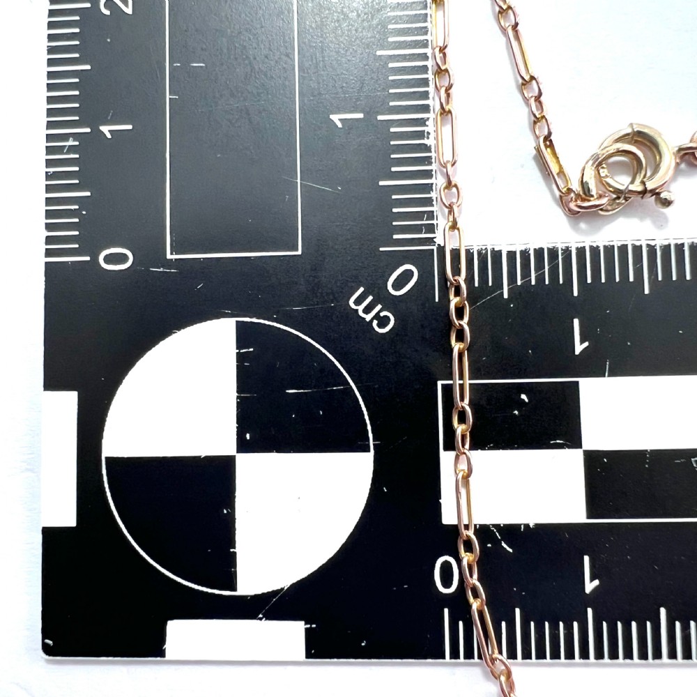 Edwardian 9CT Rosy Gold Figaro Chain Necklace View VI