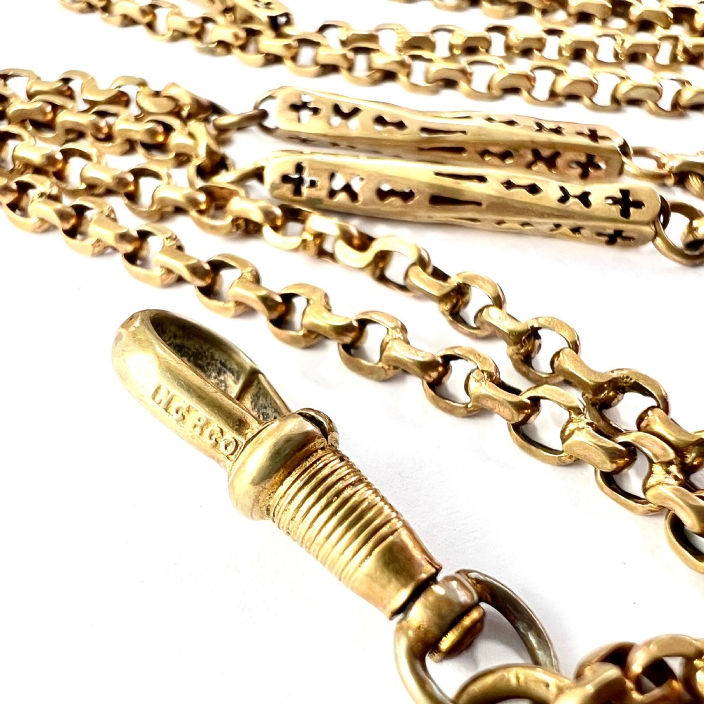 Victorian Very Long Longuard Chain with Albert Clip View II