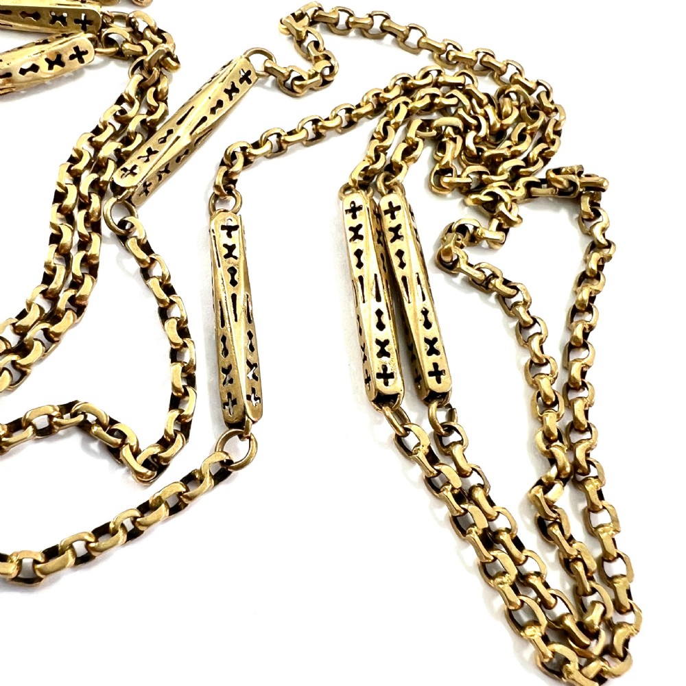 Victorian Very Long Longuard Chain with Albert Clip View V