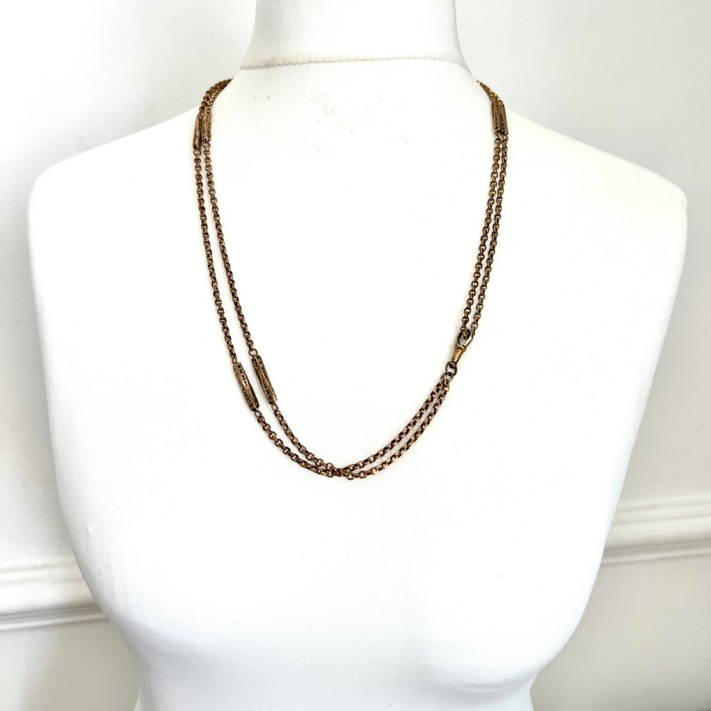 Victorian Very Long Longuard Chain with Albert Clip View VII