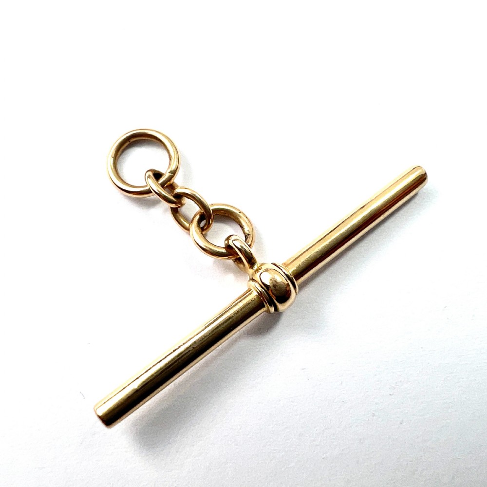 Victorian 18CT Gold Albert T Bar Watch Fob Pendant View III
