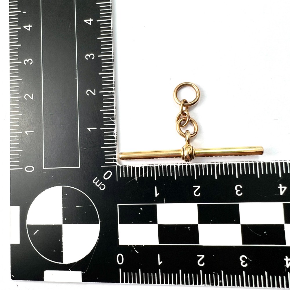 Victorian 18CT Gold Albert T Bar Watch Fob Pendant View V