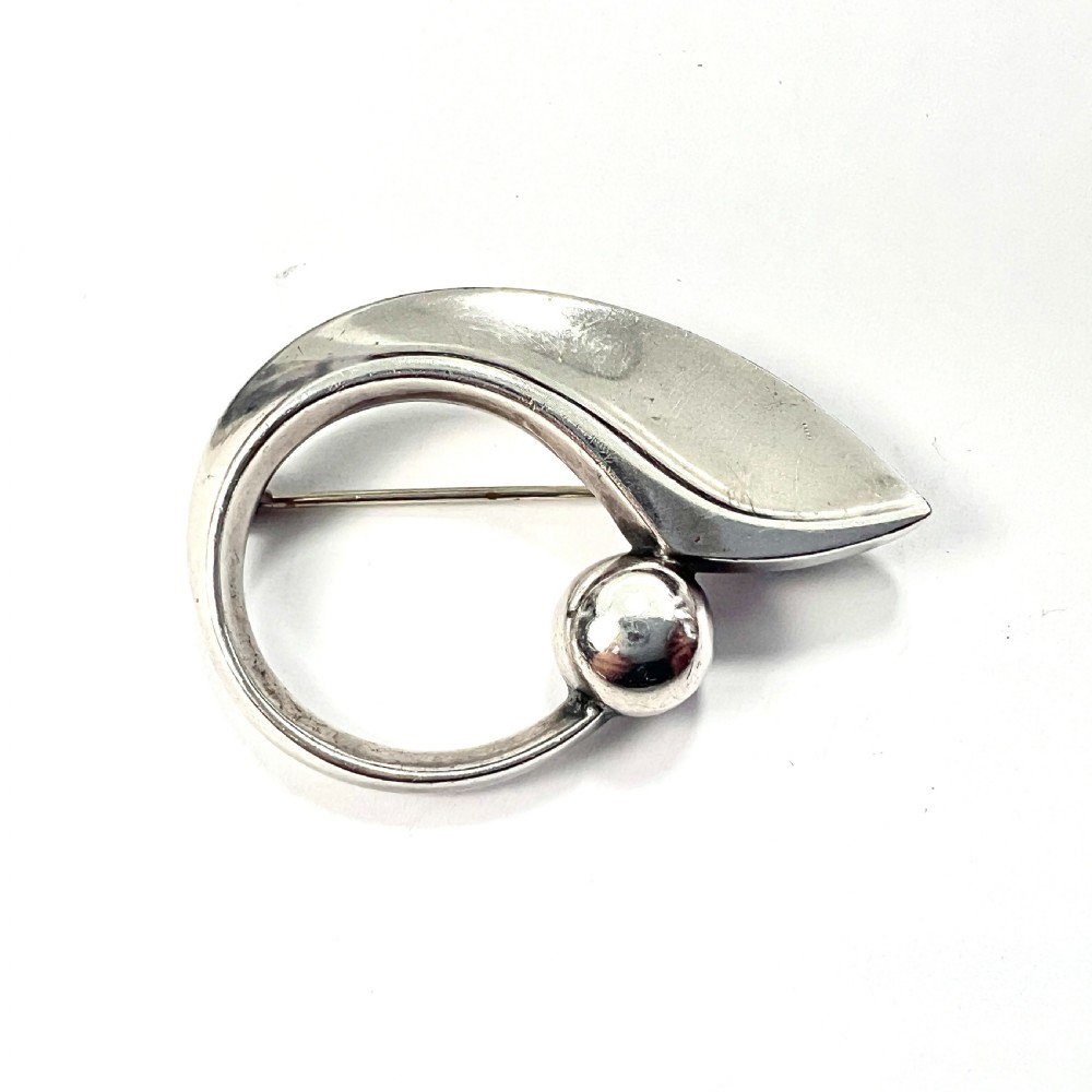 Modernist Bent Gabrielsen for Hans Hansen Danish Silver Brooch