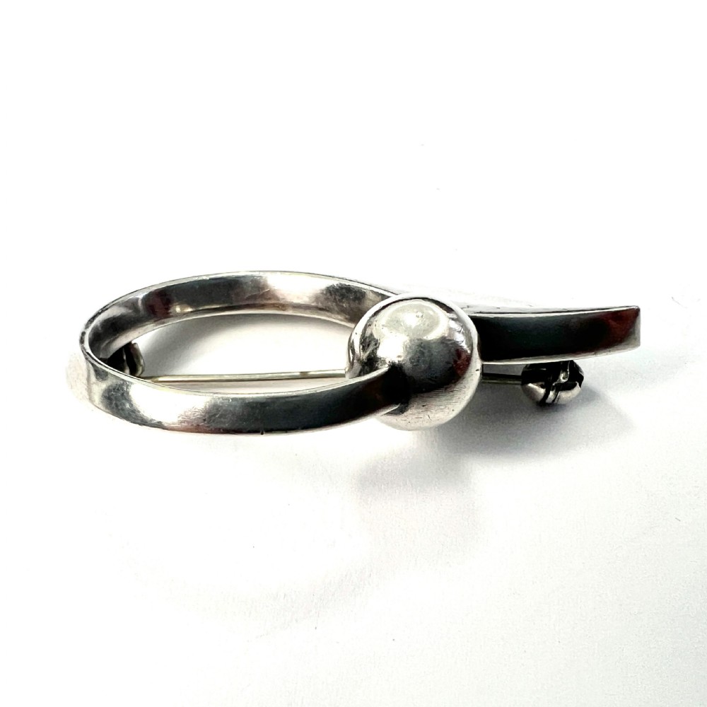 Modernist Bent Gabrielsen for Hans Hansen Danish Silver Brooch View IV