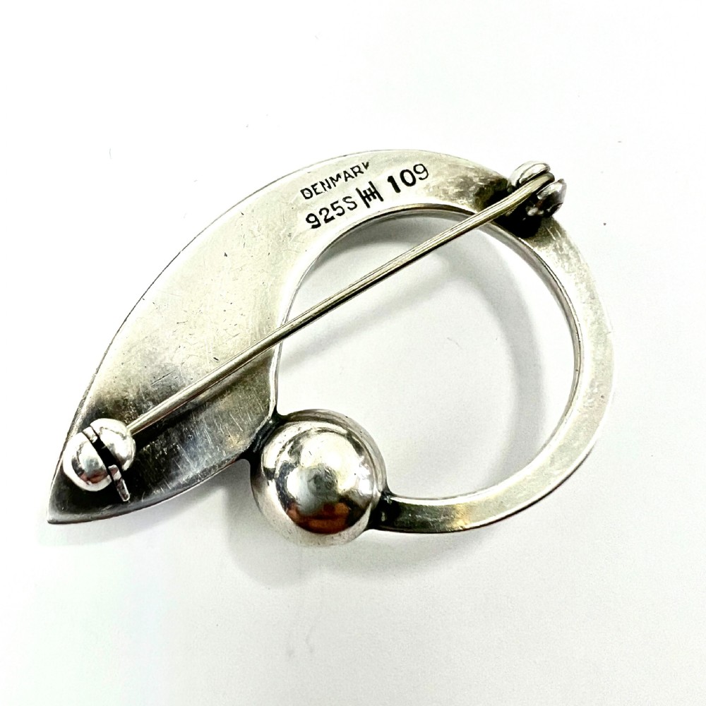 Modernist Bent Gabrielsen for Hans Hansen Danish Silver Brooch View V