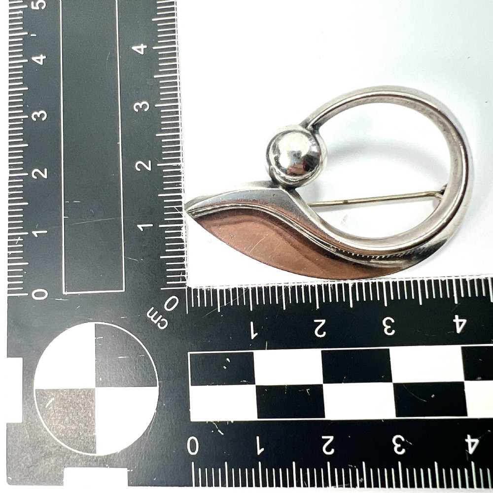 Modernist Bent Gabrielsen for Hans Hansen Danish Silver Brooch View VI