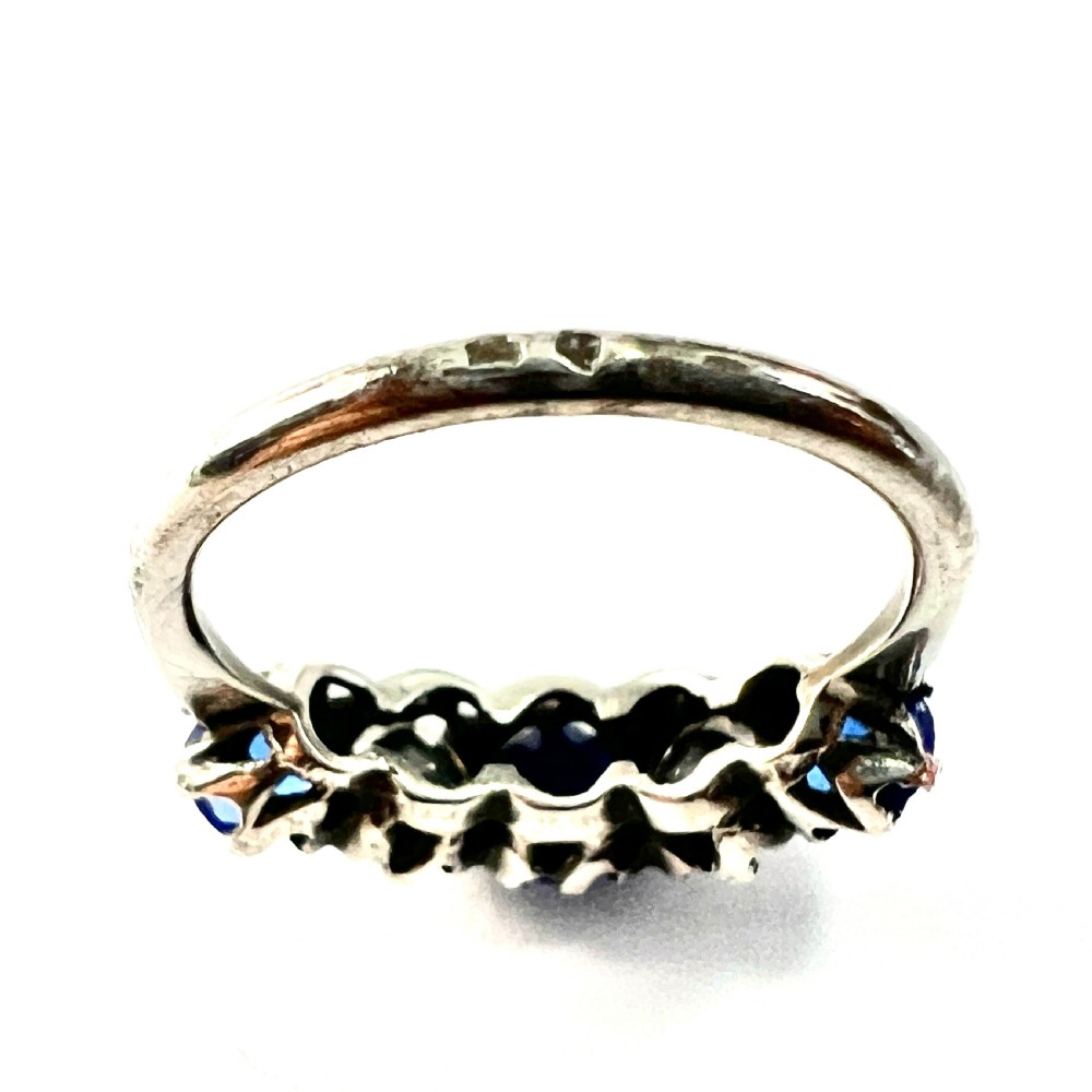 Vintage French Silver Five Stone Paste Ring View IV