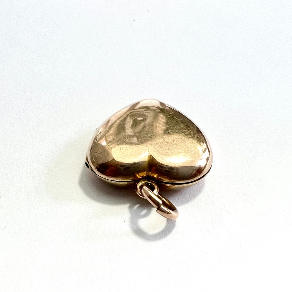 Victorian Sapphire 9CT Gold Heart Locket Pendant View V