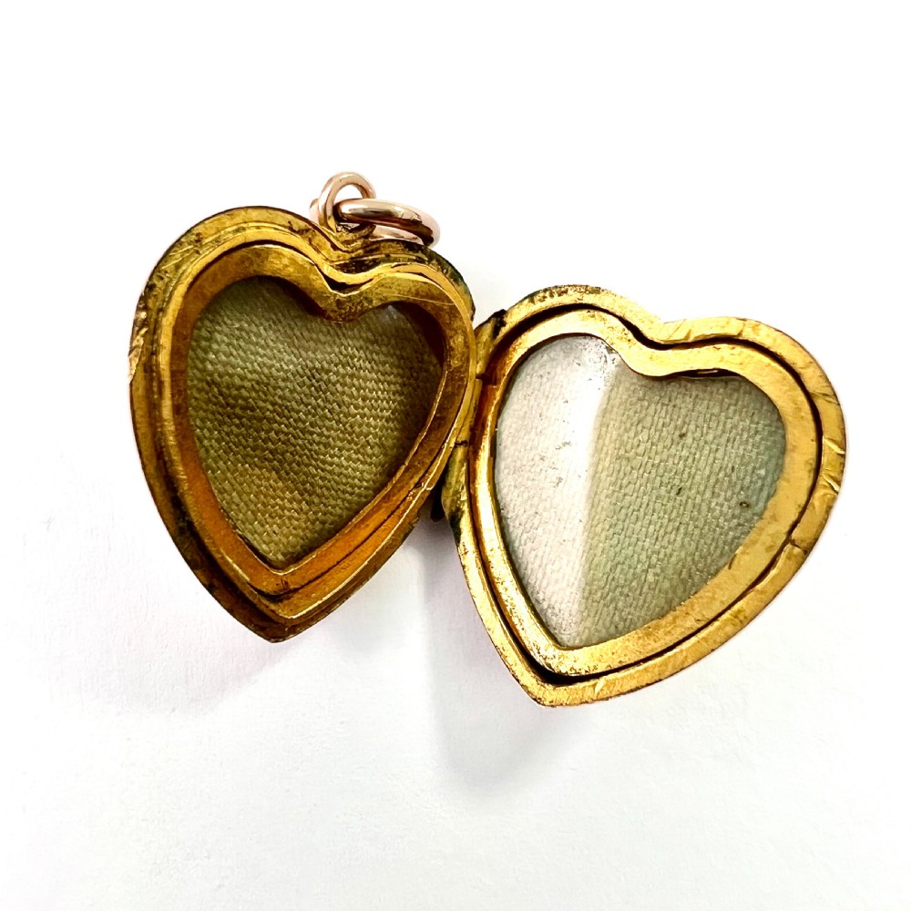 Victorian Sapphire 9CT Gold Heart Locket Pendant View VI