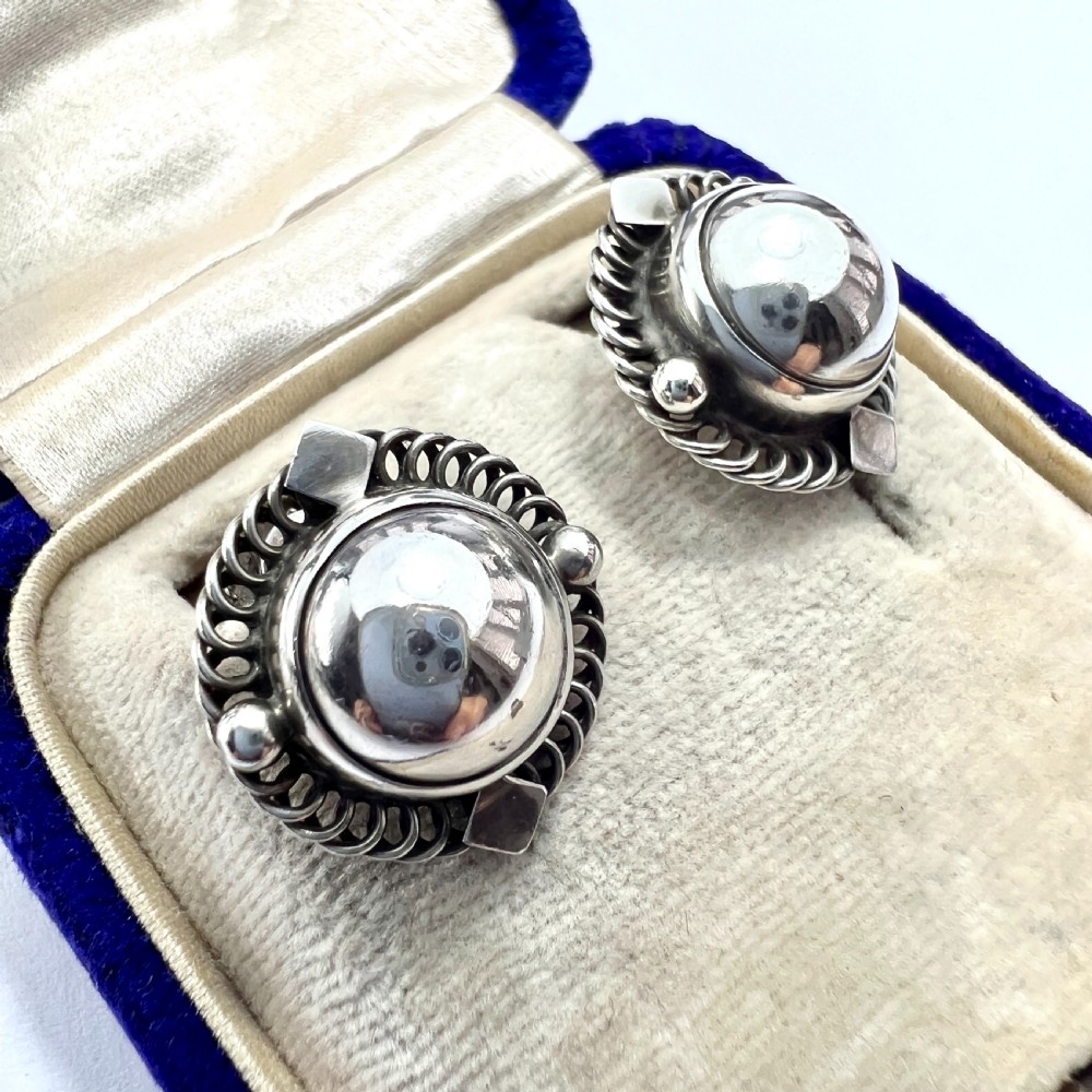 RESERVED • Vintage Georg Jensen Silver Screwback Earrings View III