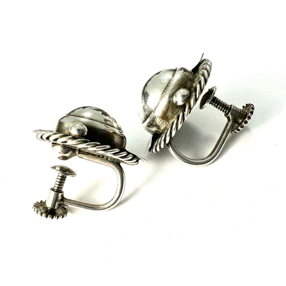 RESERVED • Vintage Georg Jensen Silver Screwback Earrings View V
