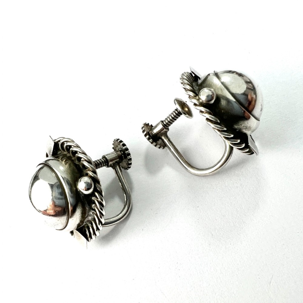 RESERVED • Vintage Georg Jensen Silver Screwback Earrings View VI