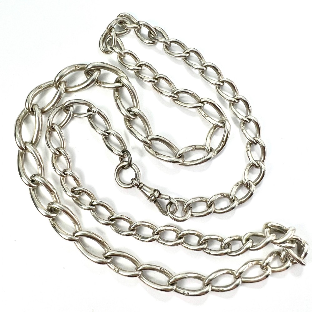 Victorian Hallmarked Silver Graduated Chain Necklace