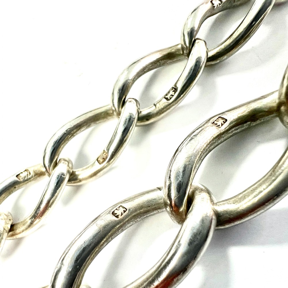 Victorian Hallmarked Silver Graduated Chain Necklace View III