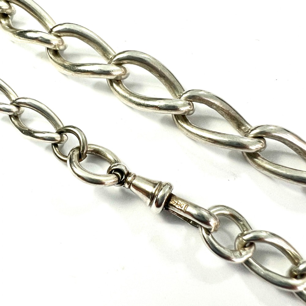Victorian Hallmarked Silver Graduated Chain Necklace View IV