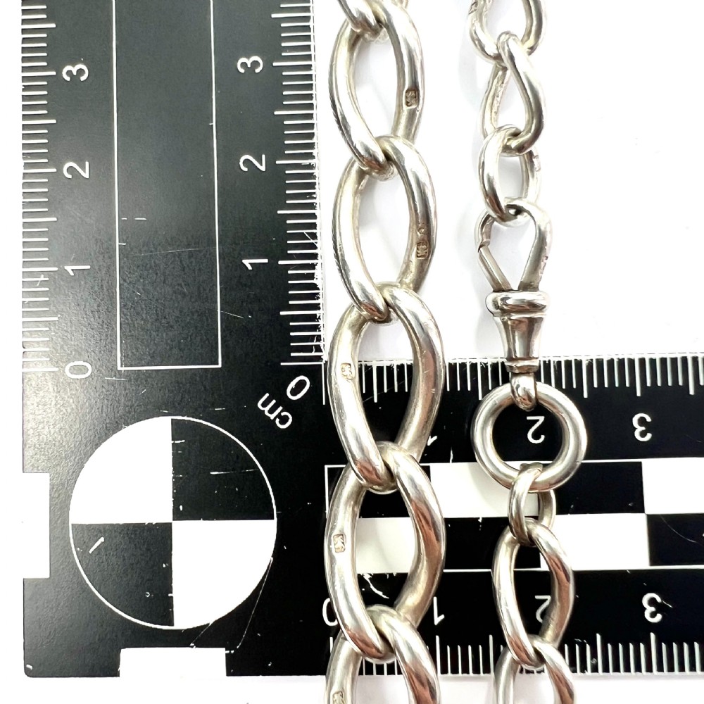 Victorian Hallmarked Silver Graduated Chain Necklace View VI