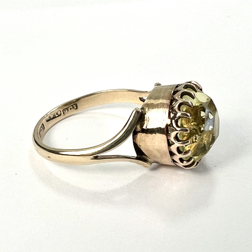 Edwardian 9CT Gold Paste Solitaire Ring View II