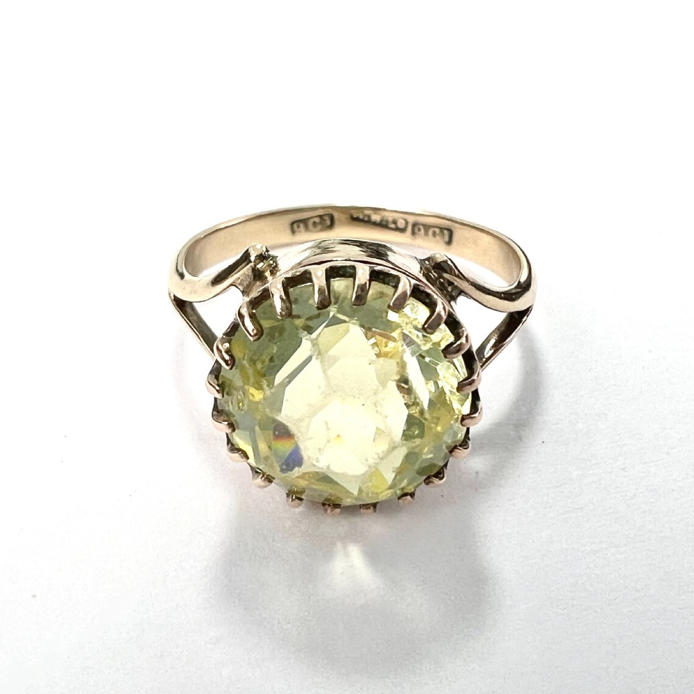 Edwardian 9CT Gold Paste Solitaire Ring View III