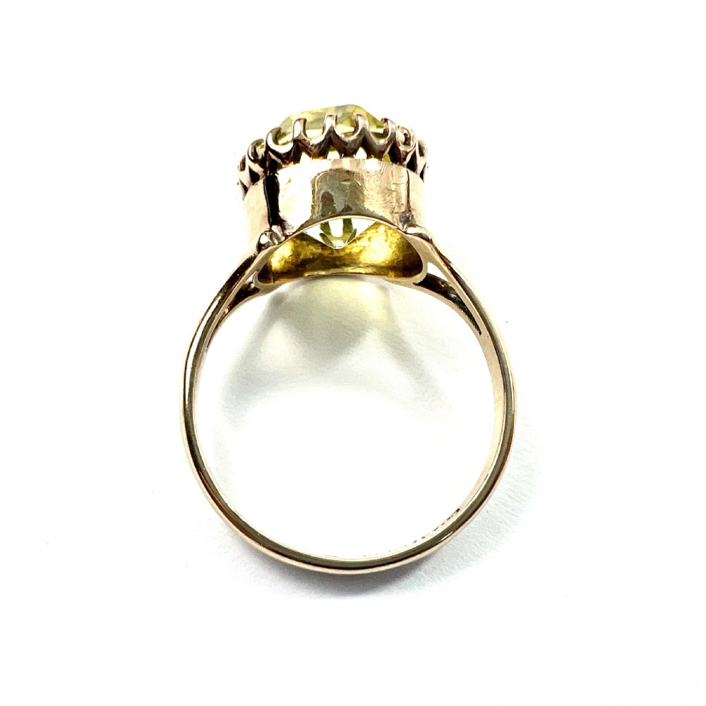 Edwardian 9CT Gold Paste Solitaire Ring View V