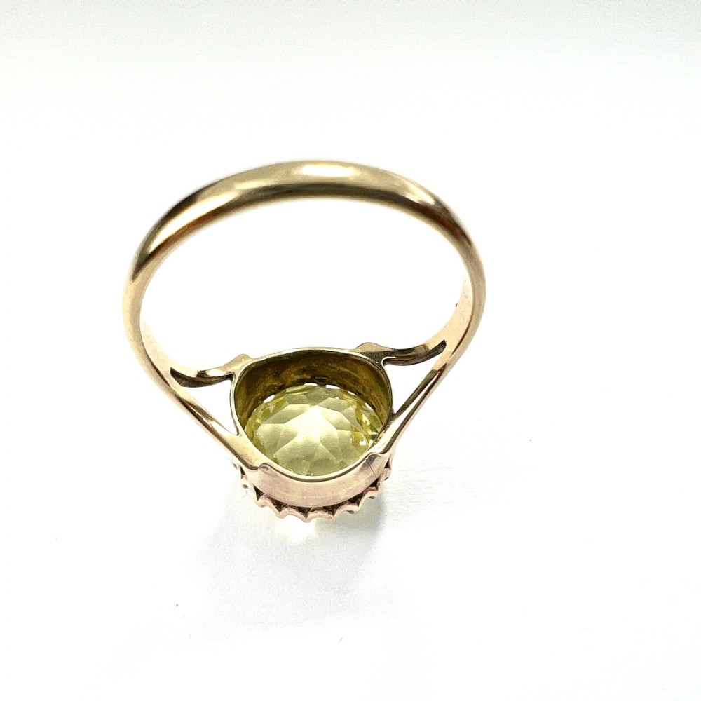 Edwardian 9CT Gold Paste Solitaire Ring View VI