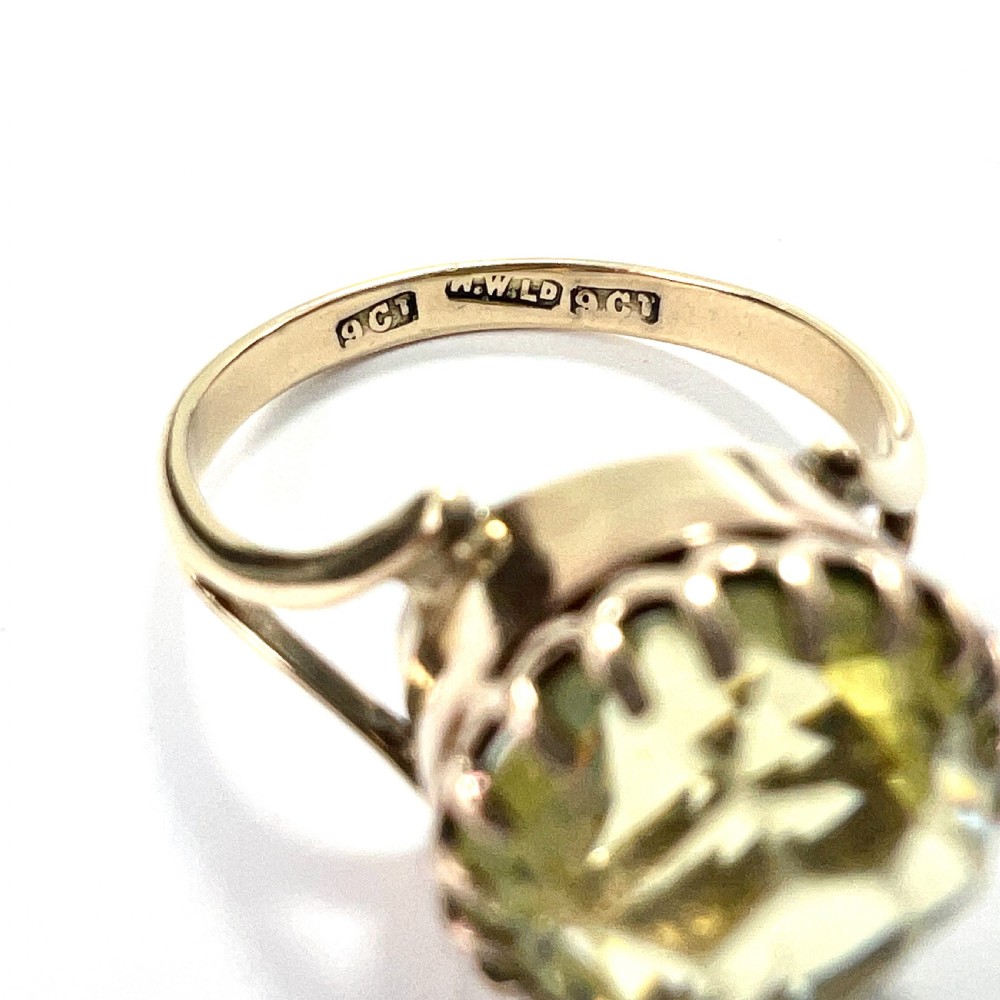 Edwardian 9CT Gold Paste Solitaire Ring View VII