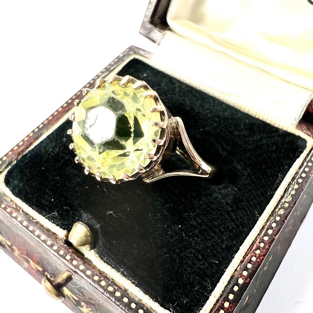 Edwardian 9CT Gold Paste Solitaire Ring View VIII