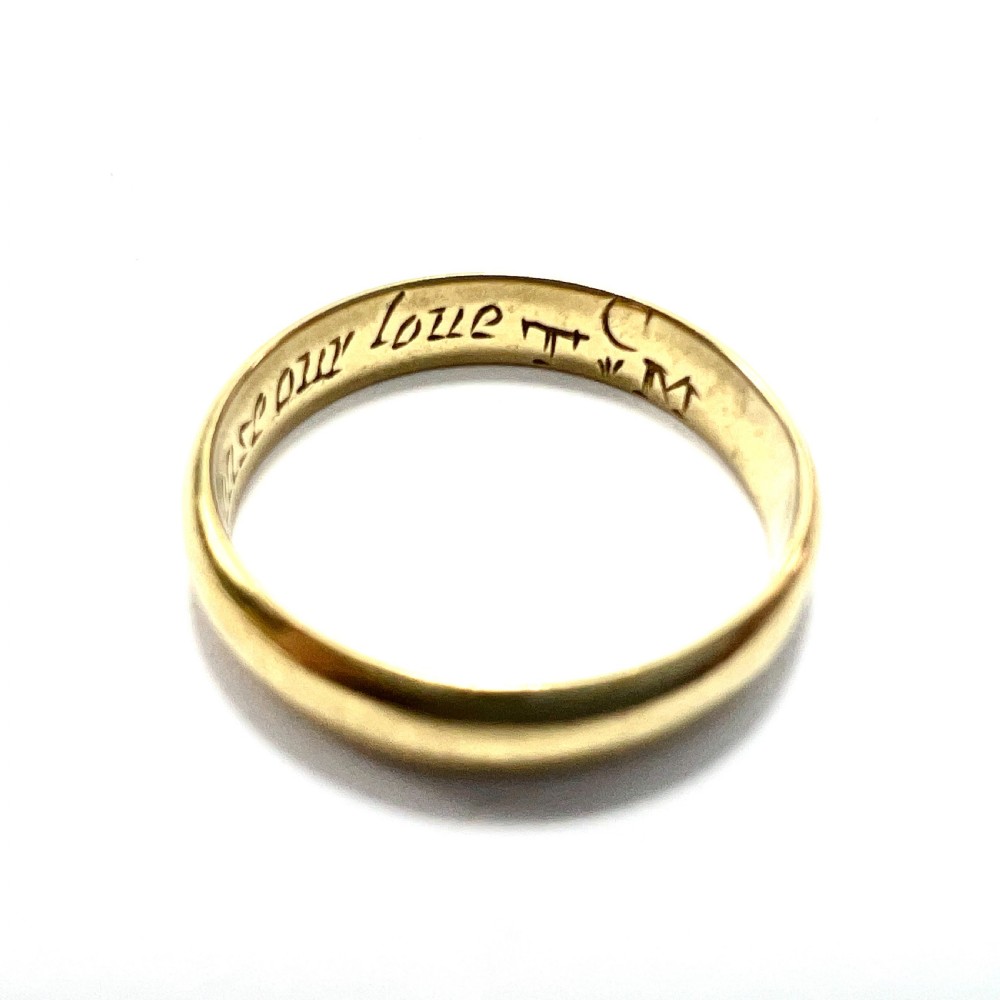 Victorian 15CT Gold Wedding Ring with Inscription View II
