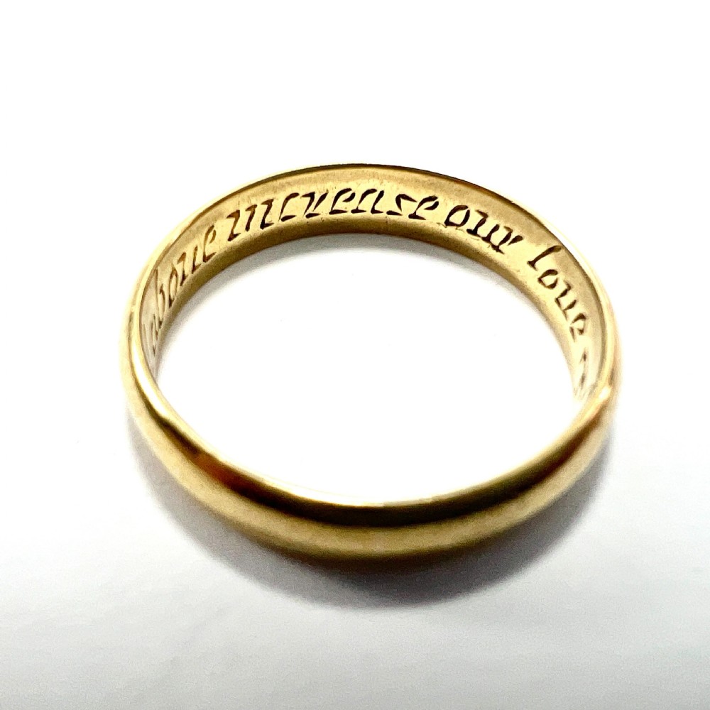 Victorian 15CT Gold Wedding Ring with Inscription View III