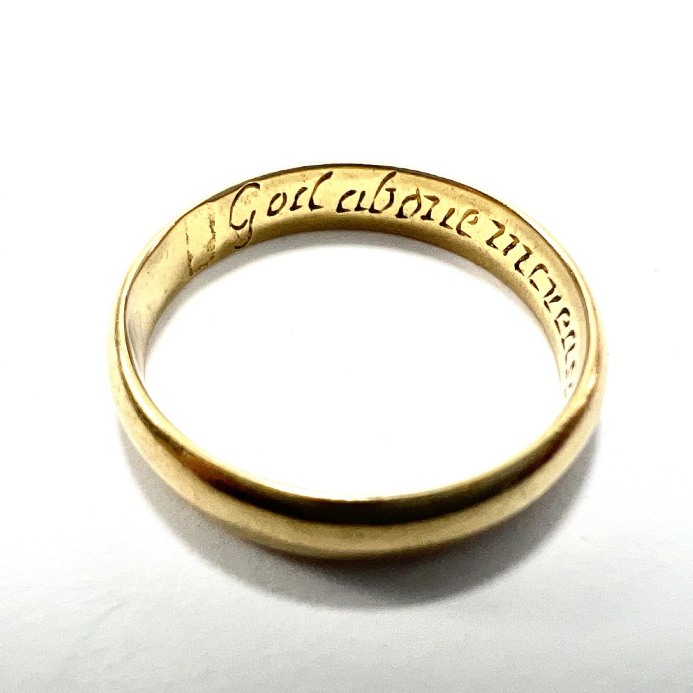 Victorian 15CT Gold Wedding Ring with Inscription View IV